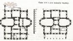 Плани 1 та 2 поверхів. З журналу "Архітектура радянської України" № 1 за 1938 р.