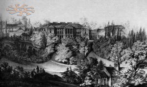 Вид палацу з боку парку. Акварель 1826р.