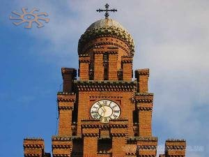 A clock-tower in Chernivtsi University