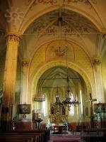Interiors of town Roman-Catholic church and a restorant Golden Peacock
