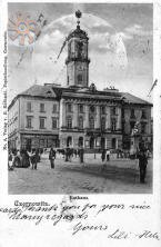 Old picture of the City Hall in Chernivtsy