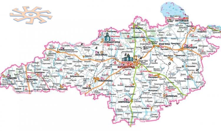 Карта Кіровоградської області