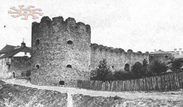 Архівний вид замку в Буданові (Будзанові). Архівний вид замку в Буданові (Будзанові).